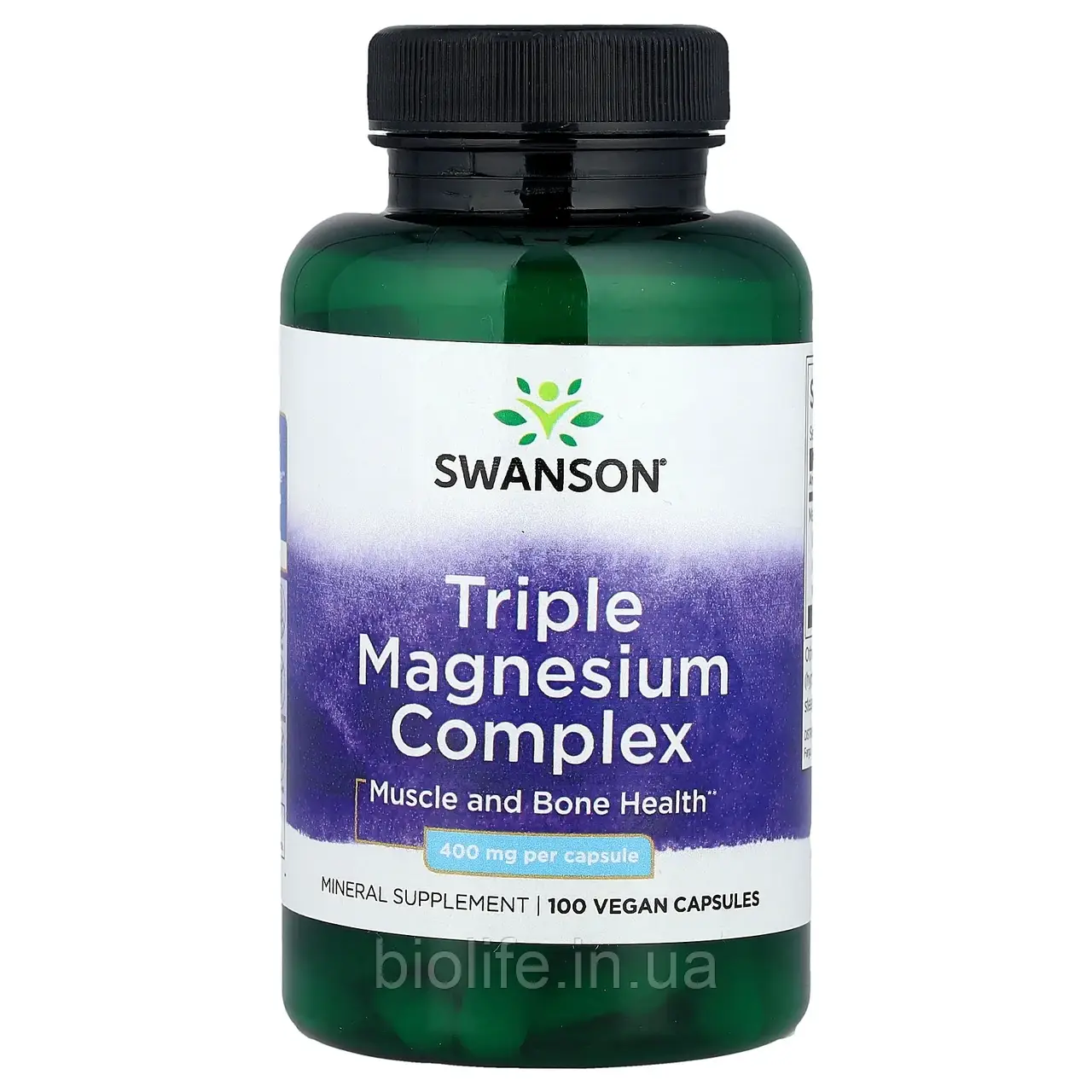 Swanson, Комплекс потрійного магнію, 400 мг, 100 капсул оригінал, фото 1