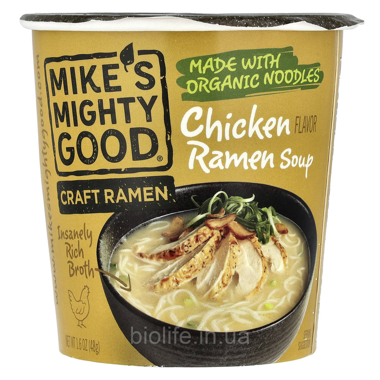 Mike's Mighty Good, Craft Ramen Cup, Курячий суп із раменом, 1,6 унції (48 г) оригінал, фото 1