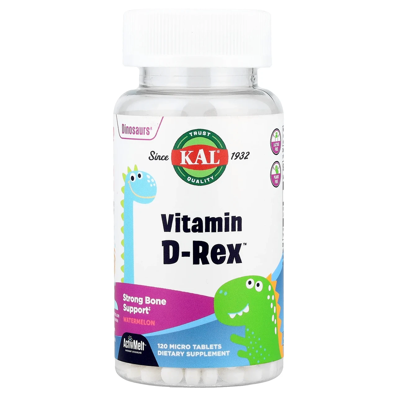 KAL, Dinosaurs, Vitamin D-Rex, зі смаком кавуна, 600 МО, 120 микротаблеток, Київ