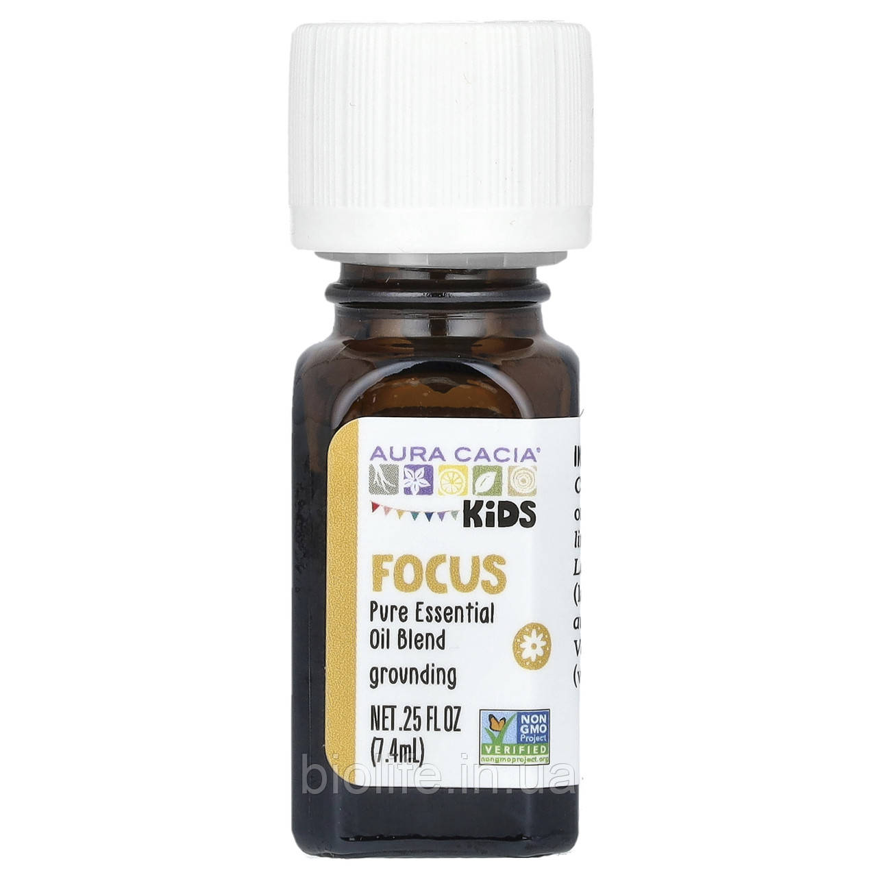 Aura Cacia, Kids, суміш чистих ефірних олій, Focus, 7,4 мл (0,25 рідк. Унції) оригінал, фото 1