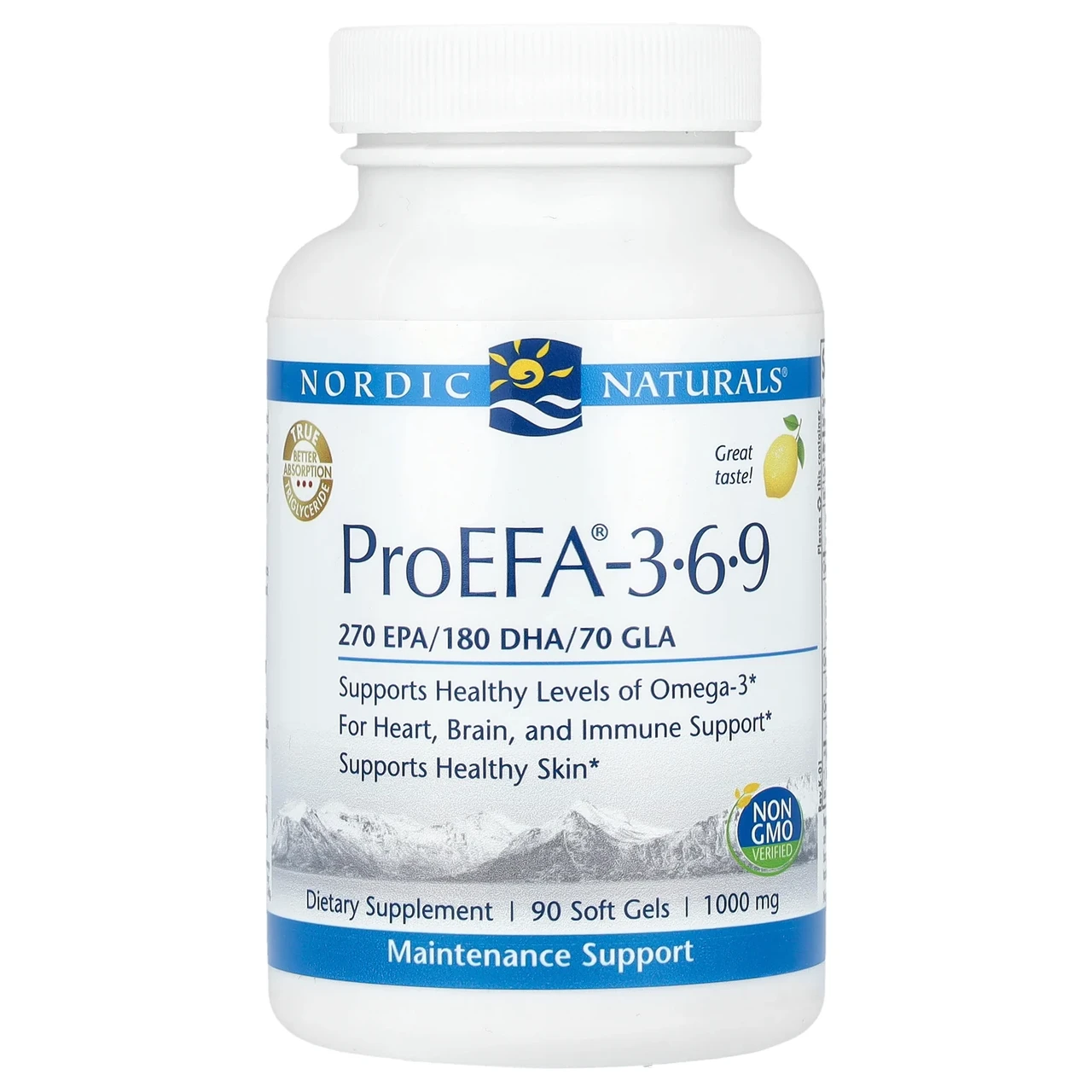 Nordic Naturals, ProEFA 3-6-9, лимон, 500 мг, 90 м'яких таблеток, Київ