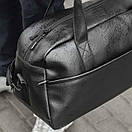 Якісна міська дорожня сумка Onyx чорна з еко шкіри для тренувань та фітнесу молодіжна спортивна на 28 л, фото 2