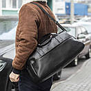 Якісна міська дорожня сумка Onyx чорна з еко шкіри для тренувань та фітнесу молодіжна спортивна на 28 л, фото 9