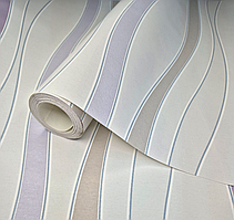 Шпалери вінілові 10.5 × 0.53 м Marburg 53919, хвилі, бежево-фіолетові для вітальні, спальні, коридору