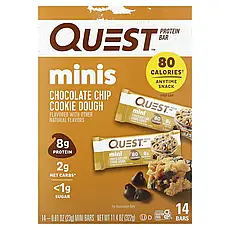 Quest Nutrition, Протеїнові мінібатончики, тісто з шоколадною крихтою, 14 батончиків, 23 г (0,81 унції),