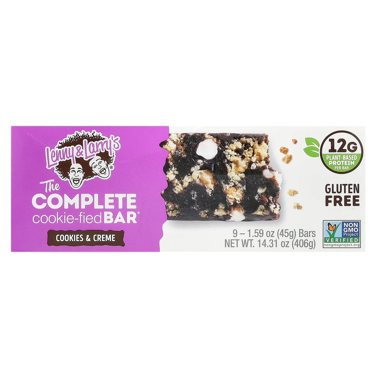 Lenny & Larry's, The Complete Cookie-Fied Bar®, печиво та крем, 9 батончиків, 45 г (1,59 унції), Київ