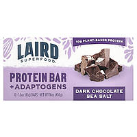 Laird Superfood, Протеїновий батончик Superfood + адаптогени, морська сіль із темного шоколаду, 10 пакетиків