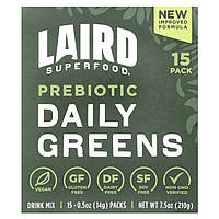 Laird Superfood, Щоденна зелень з пребіотиками, 15 пакетиків по 14 г (0,5 унції)