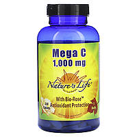 Nature's Life, Mega C з біорозою, 1000 мг, 250 таблеток