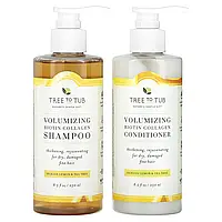 Tree To Tub, набір, шампунь і кондиціонер, для об'єму, біотин і колаген, сицилійський лимон і чайне дерево, оригінал