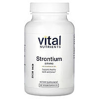 Vital Nutrients, цитрат стронцію, 90 рослинних капсул Дніпро