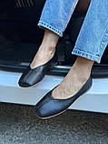 Балетки жіночі шкіряні чорні, фото 6
