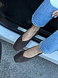 Балетки жіночі замшеві коричневі, фото 2