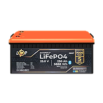 Акумулятор LP LiFePO4 25,6V - 230 Ah (5888Wh) (BMS 200A/100А) пластик Smart BT, фото 3