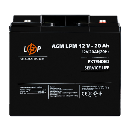 Акумулятор AGM LPM 12V-20 Ah під болт М5, фото 1