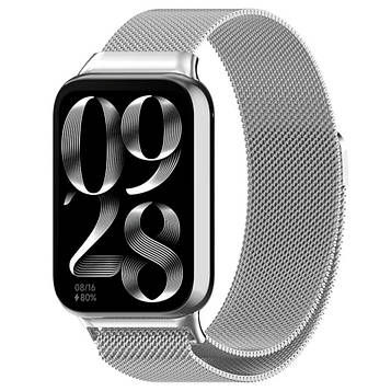 Ремінець для фітнес-браслету Xiaomi Smart Band 9Pro / 8Pro Milanese design Silver