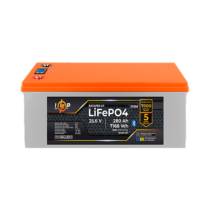 Акумулятор LP LiFePO4 25,6V - 280 Ah (7168Wh) (BMS 200A/200А) пластик Smart BT, фото 1