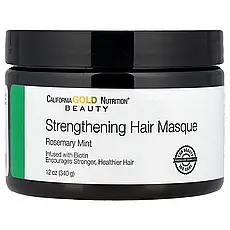 California Gold Nutrition, Beauty, зміцнювальна маска для волосся, біотин, розмарин і м'ята, 340 г (12 унцій)