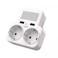 Мережевий перехідник XO WL09 (2AC / 2USB 2.4A) з нічником