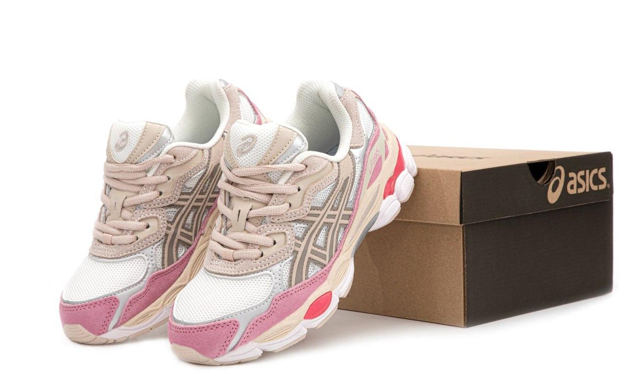 Жіночі кросівки Asics Gel NYC Pink White Рожеві Взуття Асікс Гель Нук замша текстиль повсякденні демісезон