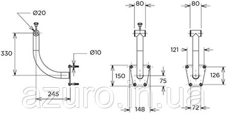 Опора для намотувального пристрою Flexinox 87197061, з кріпленням на стіну, фото 3