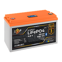 Акумулятор LP LiFePO4 12,8V - 100 Ah (1280Wh) (BMS 100A/50А) пластик LCD Smart BT, фото 4