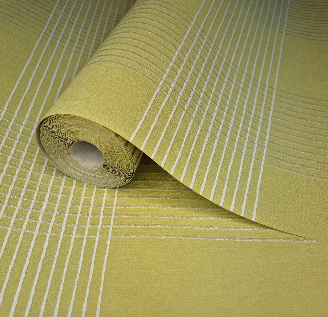 Шпалери вінілові 10.5 × 0.53 м Marburg 6615-40, салатові з геометричним візерунком, для кухні, передпокою, вітальні, фото 1