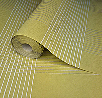 Шпалери вінілові 10.5 × 0.53 м Marburg 6615-40, салатові з геометричним візерунком, для кухні, передпокою, вітальні