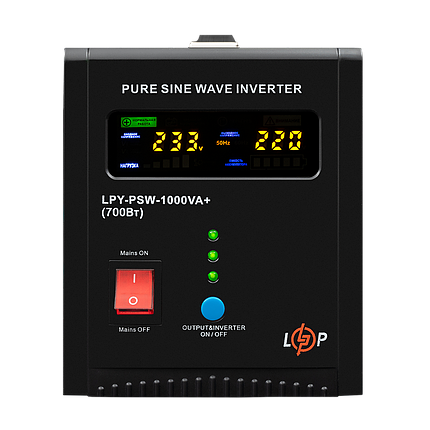 ДБЖ LogicPower LPY-PSW-1000VA+ (700Вт) 10A/20A з правильною синусоїдою 12V, фото 1