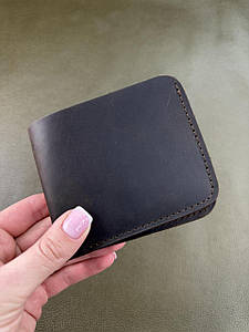 Чоловічий гаманець-біфолд із натуральної шкіри SD007 (темно коричневий)