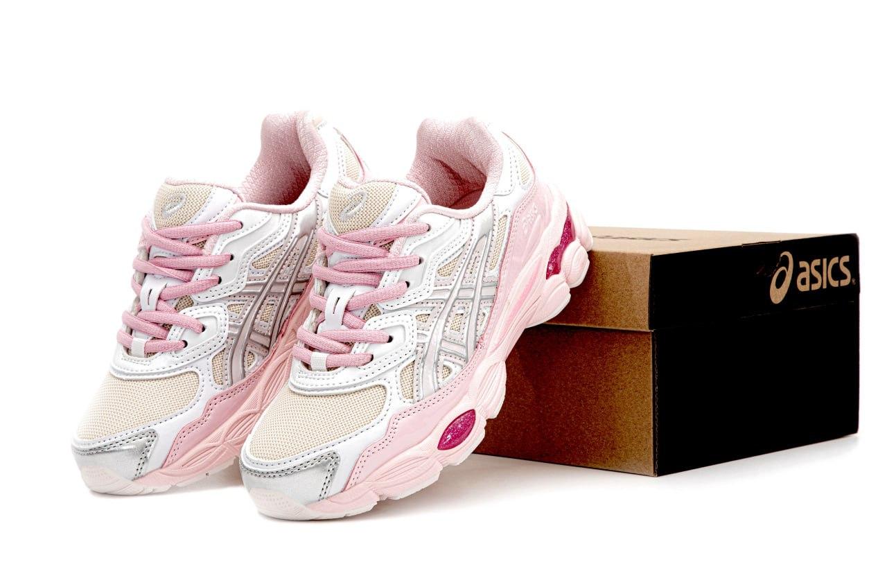 Жіночі кросівки Asics Gel NYC Pink Beige Рожеві Взуття Асікс Гель Нук замша текстиль повсякденні демісезон