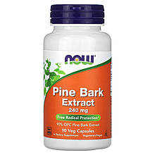 Екстракт соснової кори, Pine Bark, NOW Foods, 240 мг, 90 вегетаріанських капсул