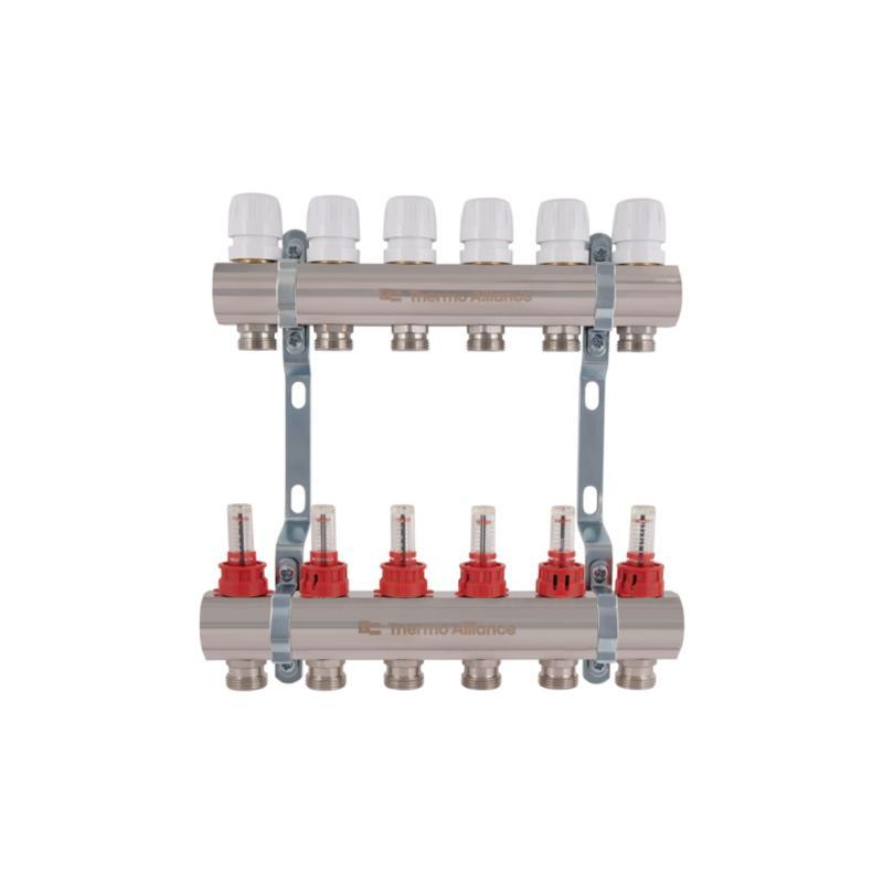 Колектор з витратомірами Thermo Alliance Standart 1" 6 виходів SD235W6, фото 1