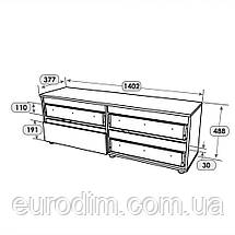 Тумба під телевізор Еверест ЛТВ-1400 Лайт 140х38х49 см Дуб Крафт білий (DTM-071082), фото 5