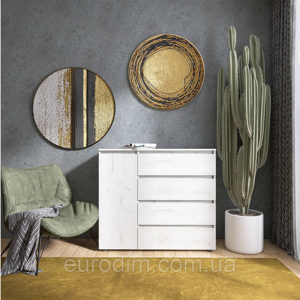 Комод Еверест КЛ-3 Лайт (телескопічні) 105х38х93 см Дуб Крафт білий (DTM-071076)