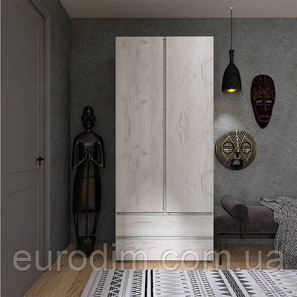 Шафа дводверна Еверест ШЛ-2 Лайт Дуб Крафт білий (DTM-071084), фото 1