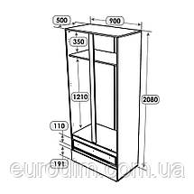Шафа дводверна Еверест ШЛ-2 Лайт Дуб Крафт білий (DTM-071084), фото 5