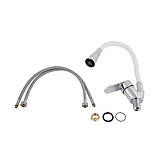 Змішувач для кухні Lidz Tani 008F3 з гнучким виливом (k40) LDTAN008F3WCR37037 White / Chrome, фото 5