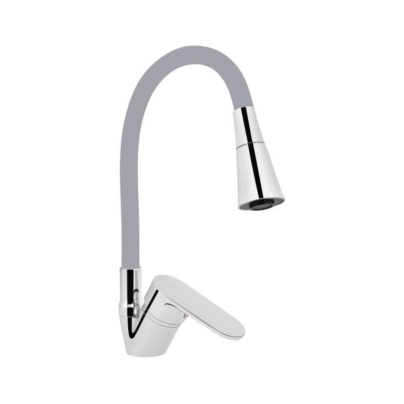 Змішувач для кухні Lidz Tani 008F3 з гнучким виливом (k40) LDTAN008F3GCR39507 Chrome/Grey, фото 1