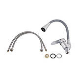 Змішувач для кухні Lidz Tani 008F3 з гнучким виливом (k40) LDTAN008F3GCR39507 Chrome/Grey, фото 5