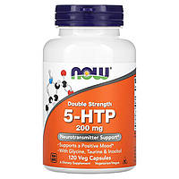 5-HTP, 5-гідрокситриптофан, 5-HTP, NOWFoods, подвійна сила, 200 мг, 120 вегетаріанських капсул