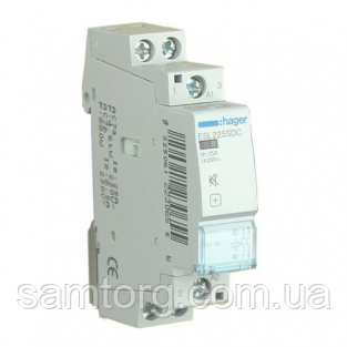 Контактор безшумний Hager ESL225SDC 25A 2НО 12W