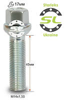 Болти колісні M14x1,5-45 мм.; Сфера Цинк, ключ 17 (Starleks bk87) (Audi, Seat, Skoda, Volkswagen —