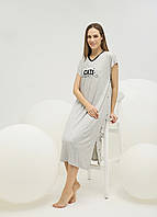 Сорочка Sevim сірий, арт.16538 (нічна рубашка, віскоза, друкований малюнок)