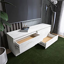 Тумба під телевізор Еверест ЛТВ-1400 Лайт 140х38х49 см Дуб Крафт білий (DTM-071082), фото 3