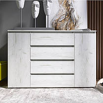 Комод Еверест КЛ-4 Лайт (телескопічні) 140х38х93 см Дуб Крафт білий (DTM-071077), фото 2