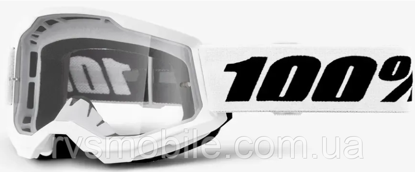 Маска кросова підліткова 100% STRATA II Youth Goggle White - Clear Lens