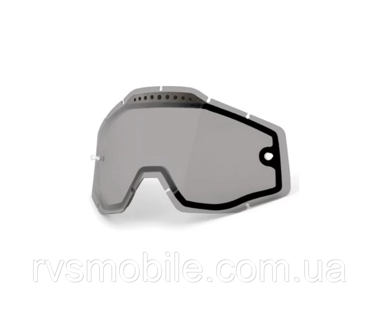 Лінза подвійна 100% RACECRAFT/ACCURI/ STRATA до 2021р Vented Dual Pane Lens Anti-Fog - Smoke