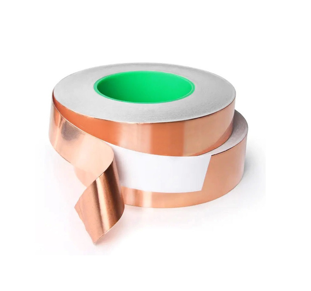 Фольга мідна клейка рулон 20м/10мм/0.05мм, двостороння провідність, для DIY та радіоелектроніки