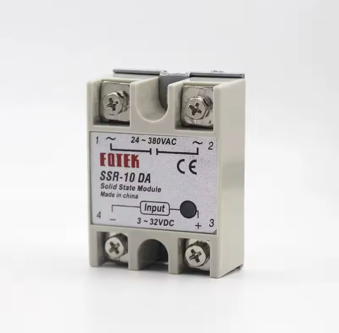 Твердотіле реле SSR-10DA 10A 3–32V DC / 24–380V AC – модуль безконтактного керування навантаженням